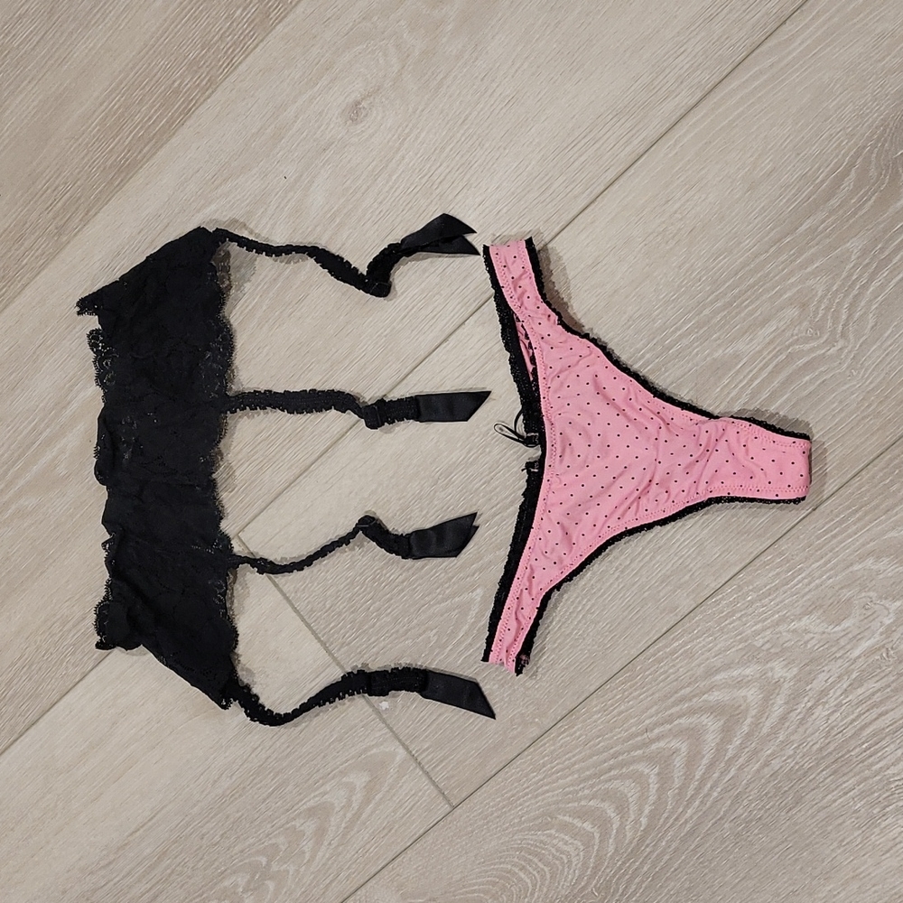 Set of La Perla Garter Belt and Victoria Thong.